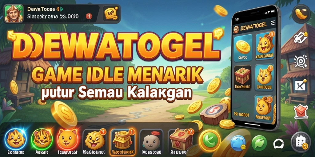 Tangkapan layar menampilkan gameplay santai DEWATOGEL dengan berbagai karakter menarik.