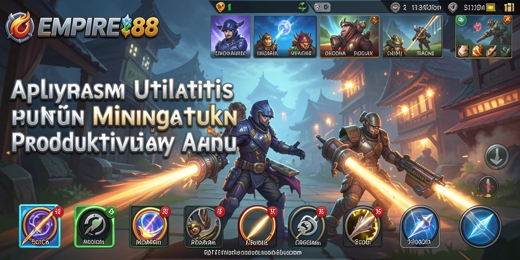 Screenshot aplikasi EMPIRE88 dengan tampilan antarmuka utilitas yang sederhana.