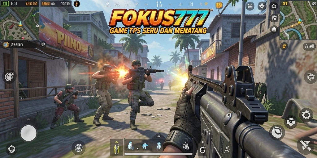 Tampilan gameplay seru dalam FOKUS777 dengan aksi menembak yang mendebarkan.