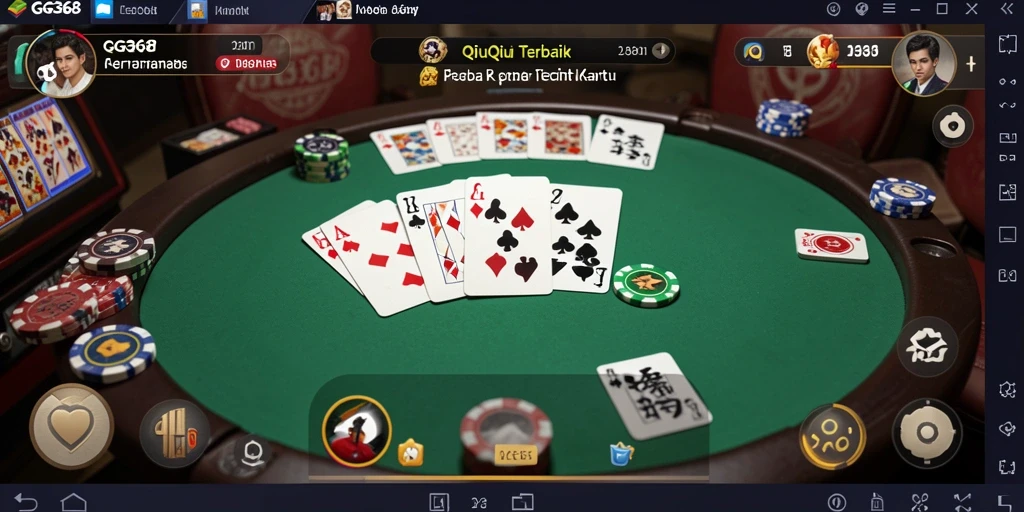 Screenshot gameplay GG368 menampilkan aksi seru permainan QiuQiu.