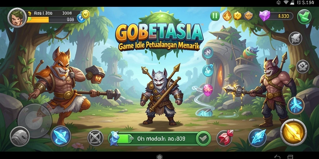 Tampilan menarik dari gameplay GOBETASIA yang menampilkan karakter dan petualangan.