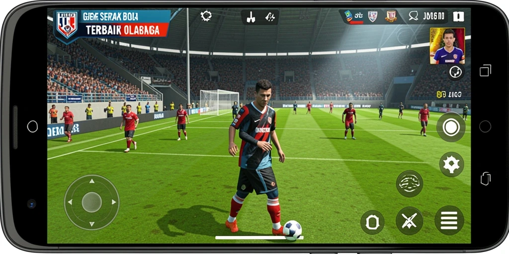 Tampilan screenshot gameplay dari JJ62 yang menampilkan aksi sepak bola seru.