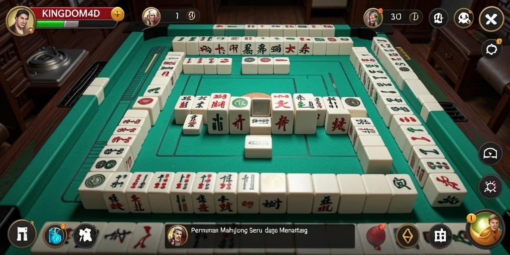 Tangkapan layar dari gameplay KINGDOM4D yang menampilkan papan Mahjong yang menarik.