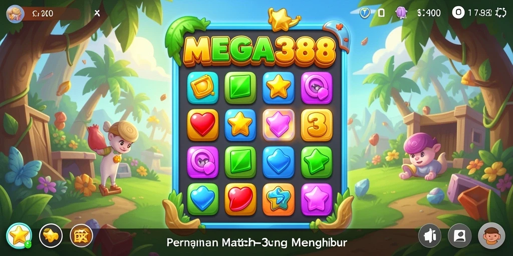 Tampilan gameplay MEGA388 yang seru dan penuh warna.