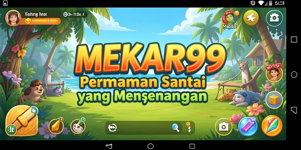 Tangkapan layar MEKAR99 yang menampilkan gameplay santai dan menarik.