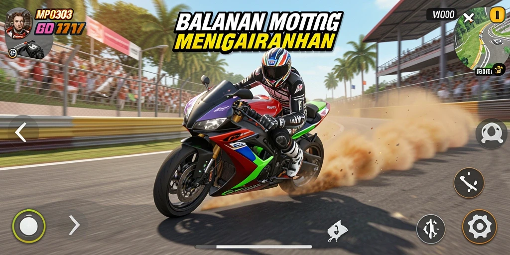 Screenshot MPO303 menampilkan aksi balapan motor yang mendebarkan.