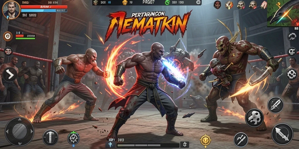 Screenshot menampilkan pertarungan seru dalam PRG007 dengan karakter yang beraksi.