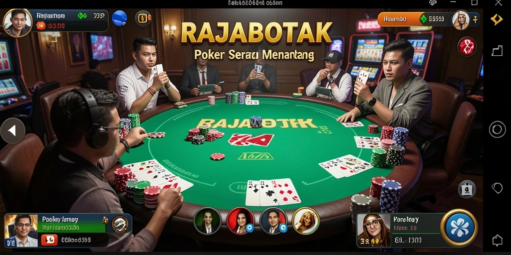 Tampilan gameplay menarik dalam aplikasi Poker RAJABOTAK.