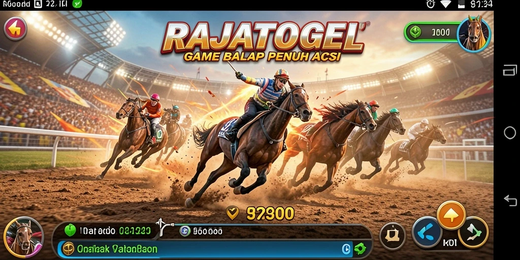 Screenshot utama RAJATOGEL menampilkan aksi balapan yang mendebarkan.