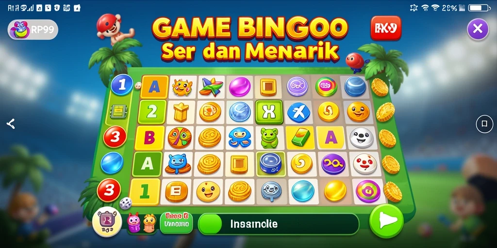 Screenshot utama RP99 menampilkan gameplay Bingo yang seru.