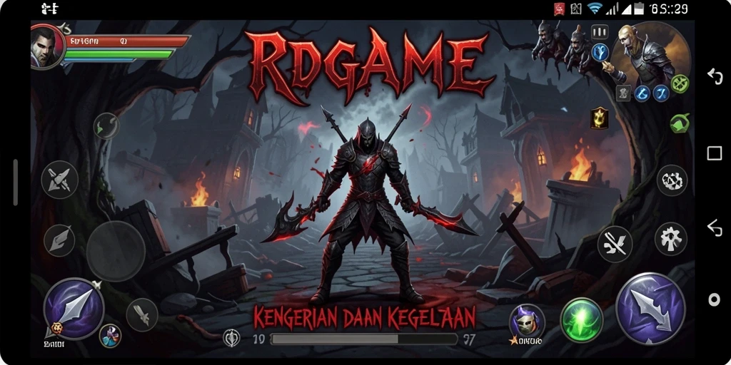 Tampilan gameplay menakutkan RPGAME saat menjelajahi tempat angker.
