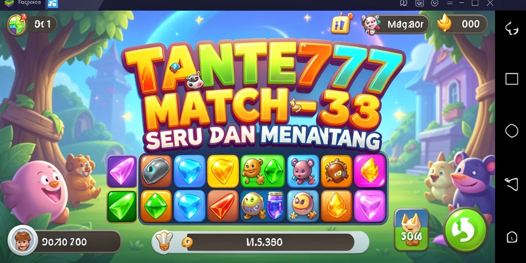 Screenshot dari gameplay TANTE777 menampilkan aksi Match-3 yang menarik.