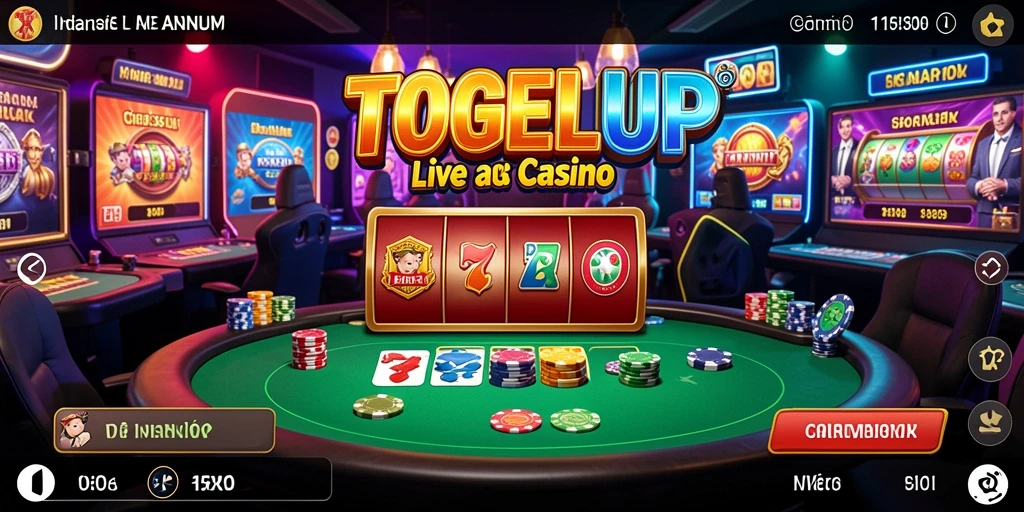 Screenshot gameplay TOGELUP menampilkan dealer langsung yang terlibat dengan pemain.