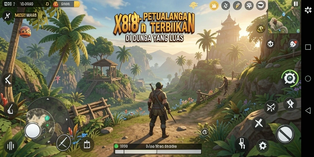 Screenshot gameplay X88 menampilkan petualangan Open World yang menakjubkan.